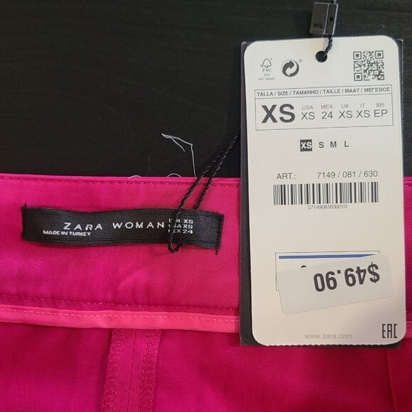 Zara Fuchsia Pink Mermaid Ruffle Skirt NEW Sz XS Festival Party Spring - Picture 3 of 8